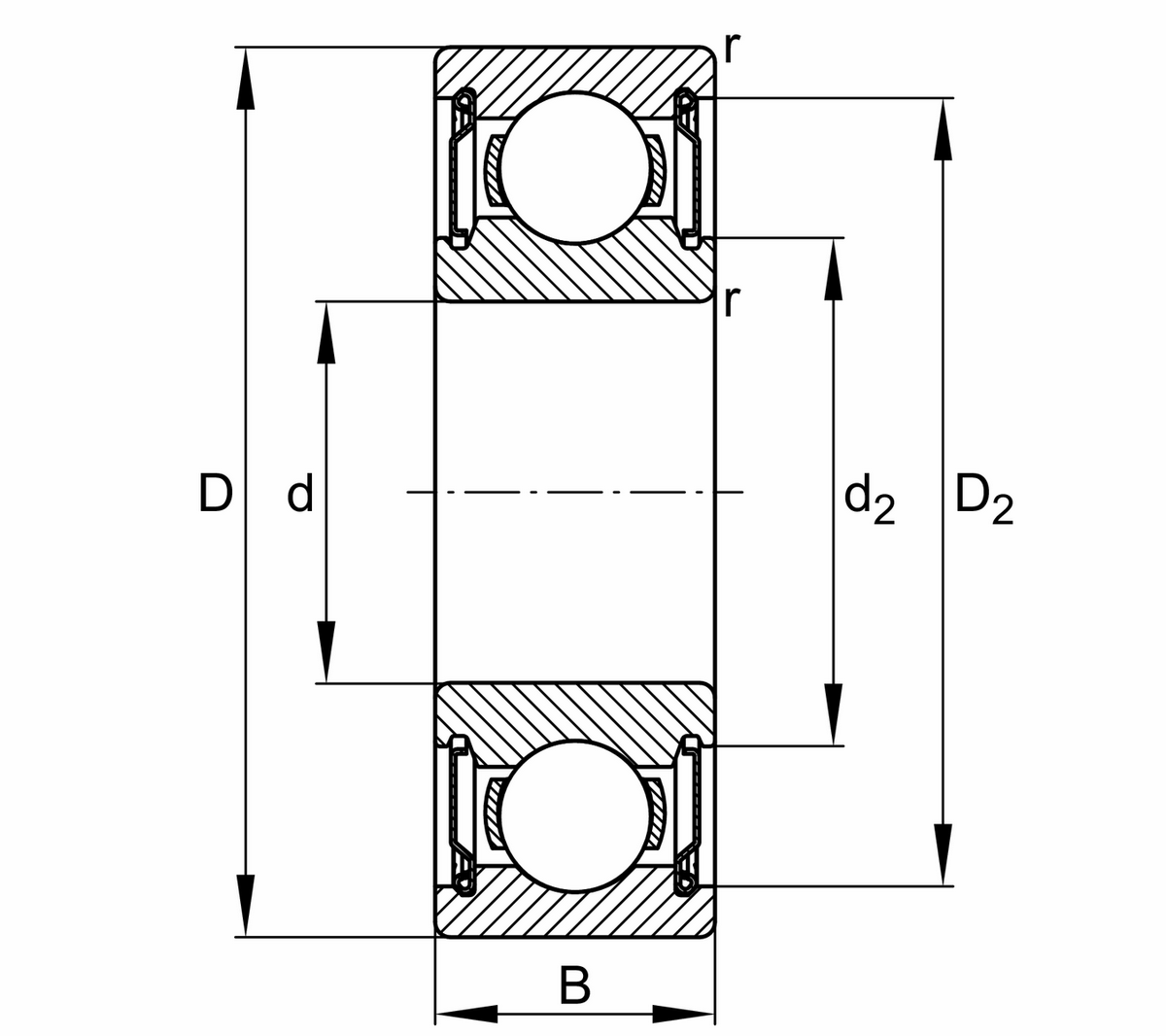 Радиальный шарикоподшипник FAG 6200-H-2Z>N