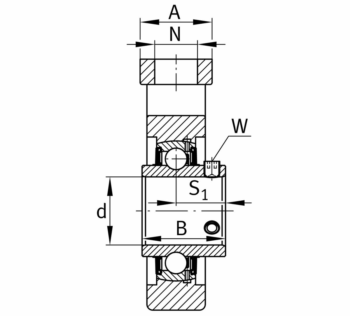 Корпусной узел с закрепляемым подшипником FAG UCT201