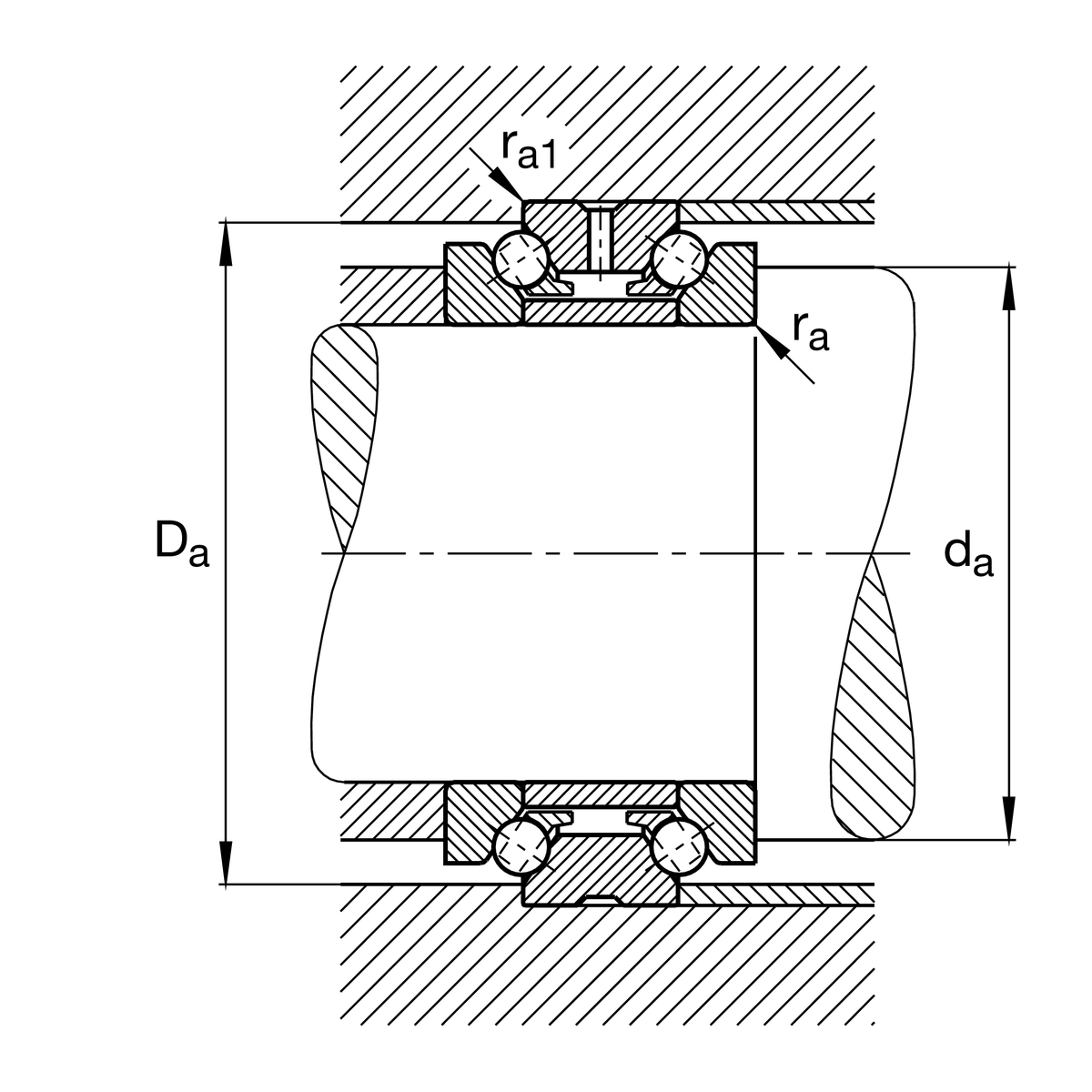 Упорно-радиальный шарикоподшипник FAG 234440-M-SP