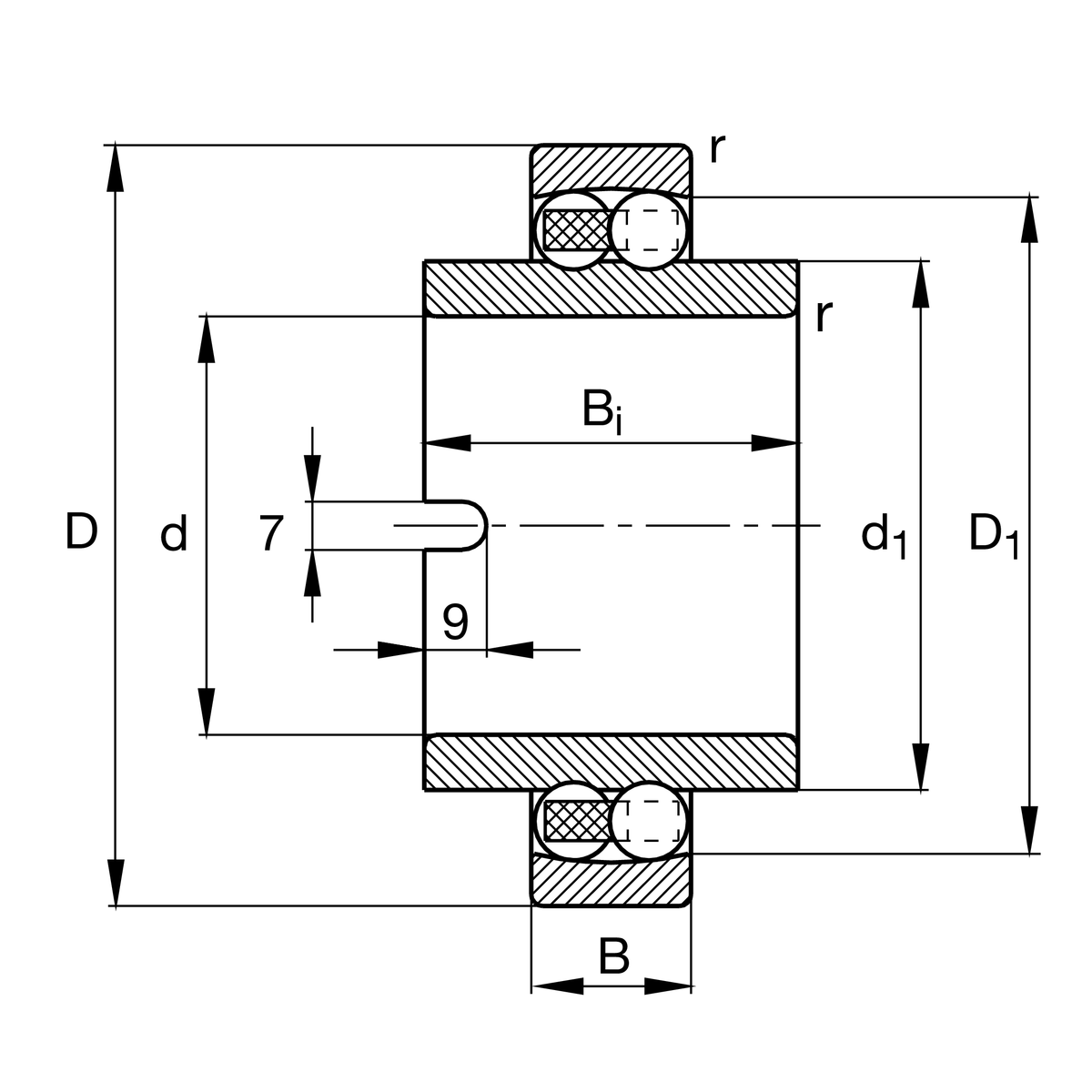 Радиальный сферический шарикоподшипник FAG 11204-TVH (11204TV)