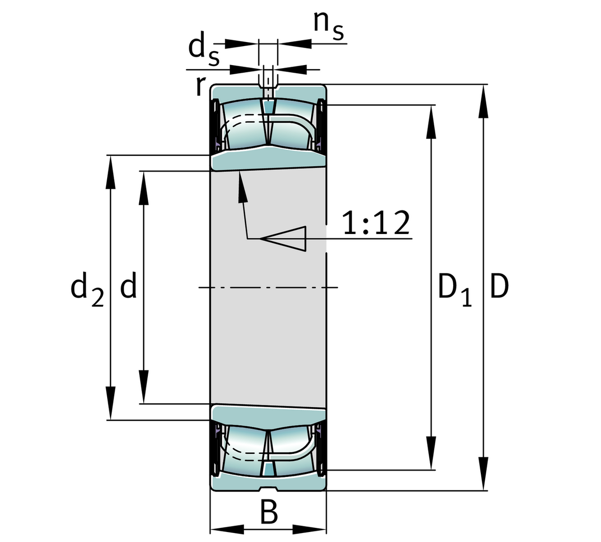 Радиальный сферический роликоподшипник FAG WS22220-E1-XL-K-2RSR-C3
