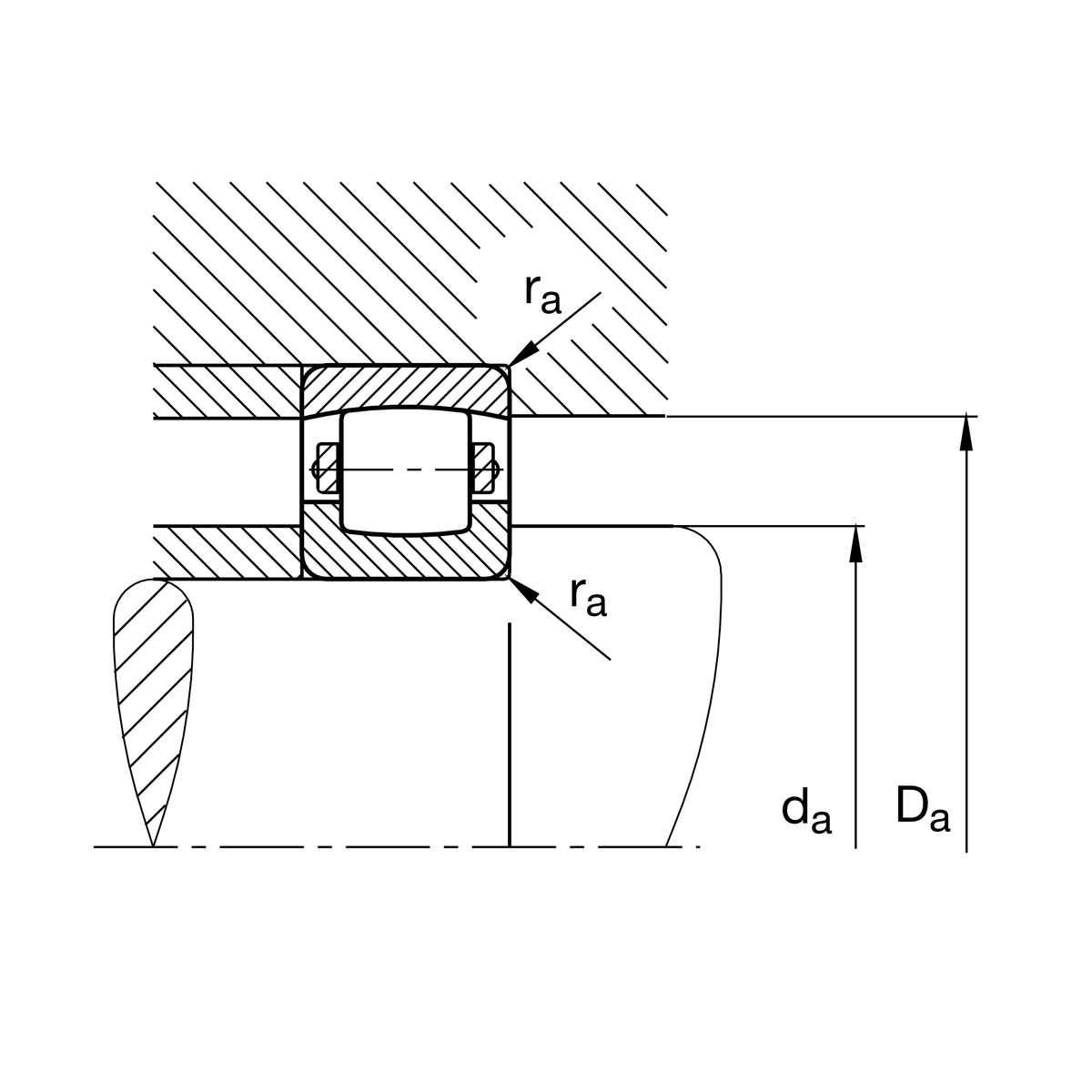 Однорядный радиальный сферический роликоподшипник FAG 20308-TVP-C3 (20308T.C3)