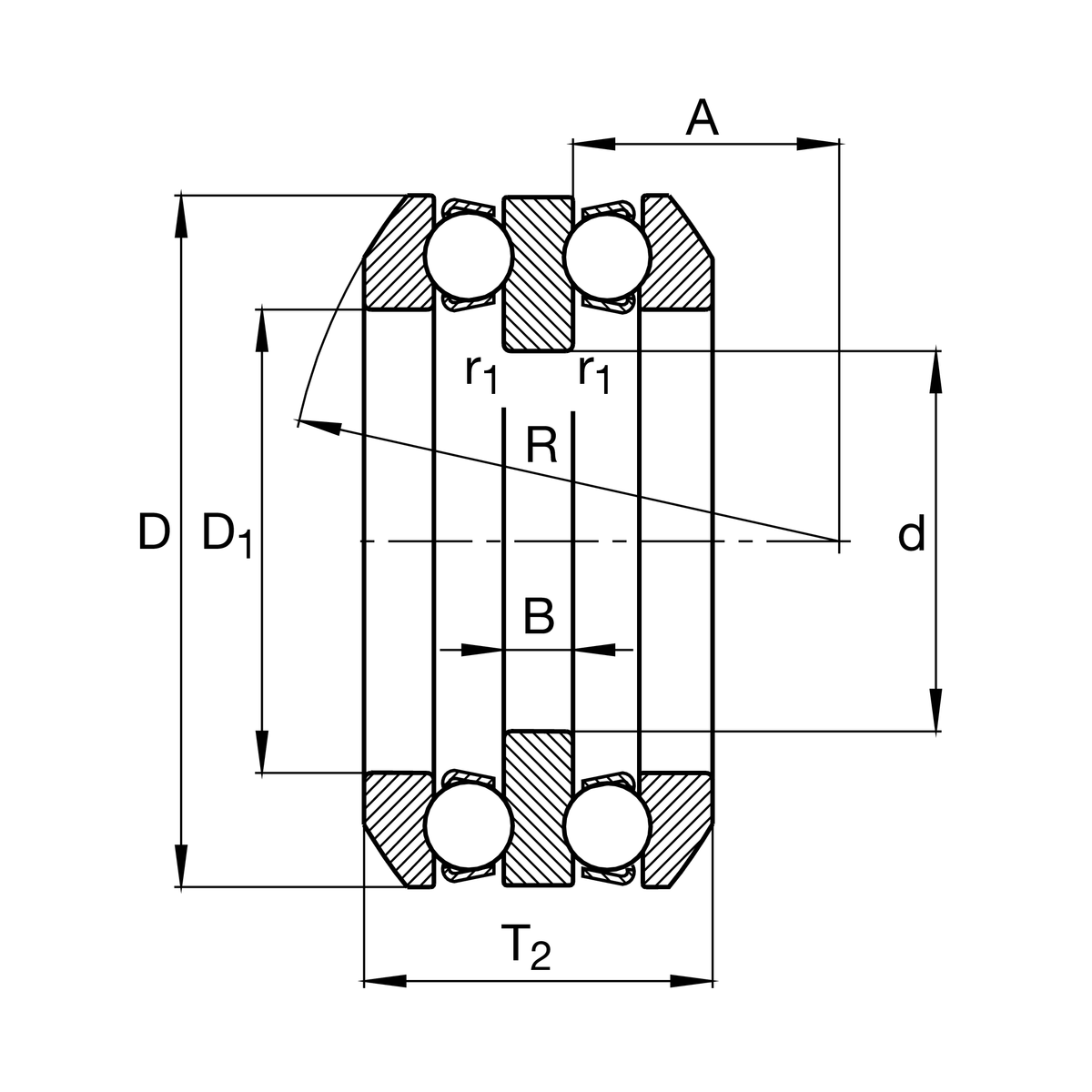 Упорный шарикоподшипник FAG 54308
