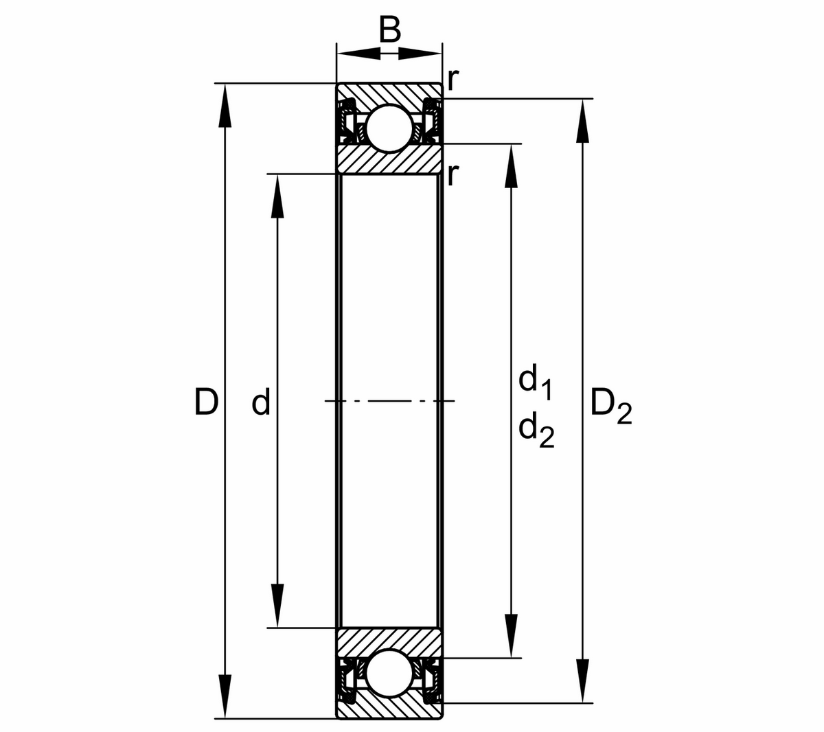 Радиальный шарикоподшипник FAG 61900-2RZ>N
