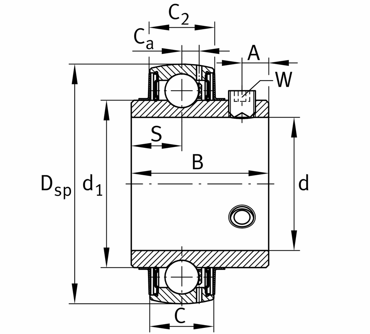 Радиальный закрепляемый шарикоподшипник FAG UC306-19