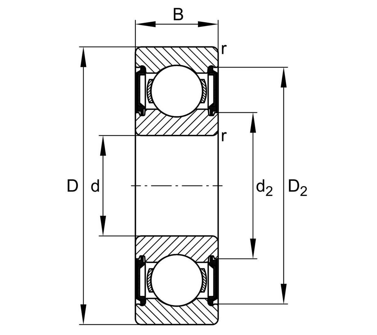 Радиальный шарикоподшипник FAG 6203-C-2BRS-L038-C3>V