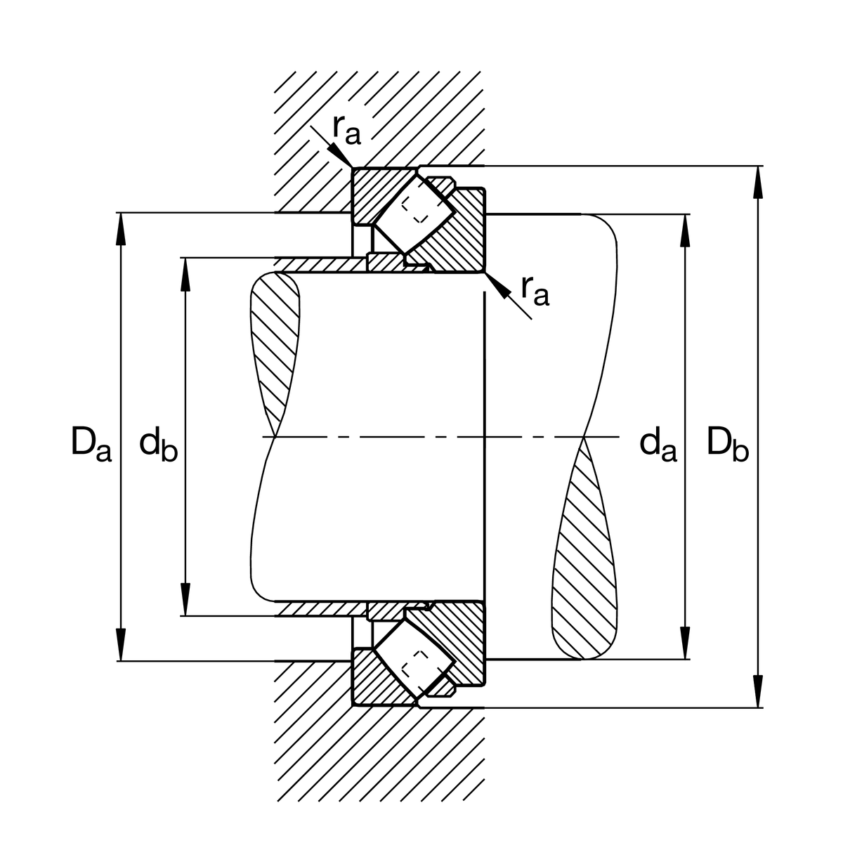 Упорно-радиальный сферический роликоподшипник FAG 293/710-E1-XL-MB