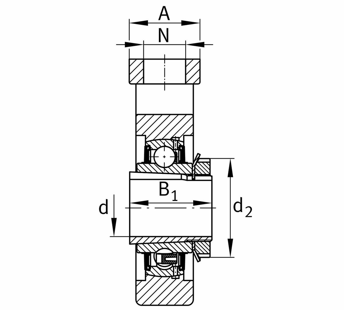Корпусной узел с закрепляемым подшипником FAG UKT211