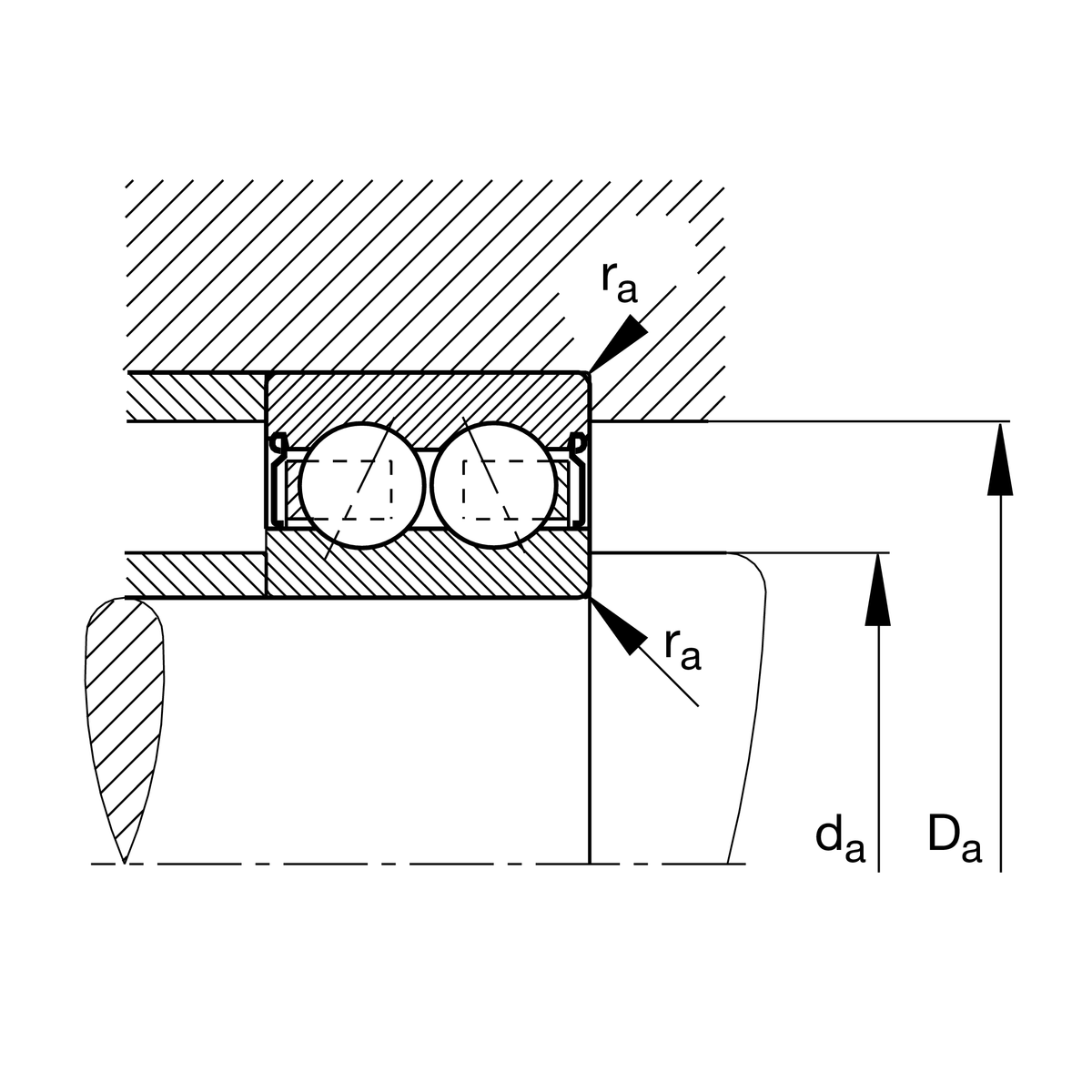 Радиально-упорный шарикоподшипник FAG 3306-BD-XL-2HRS-L405-C3