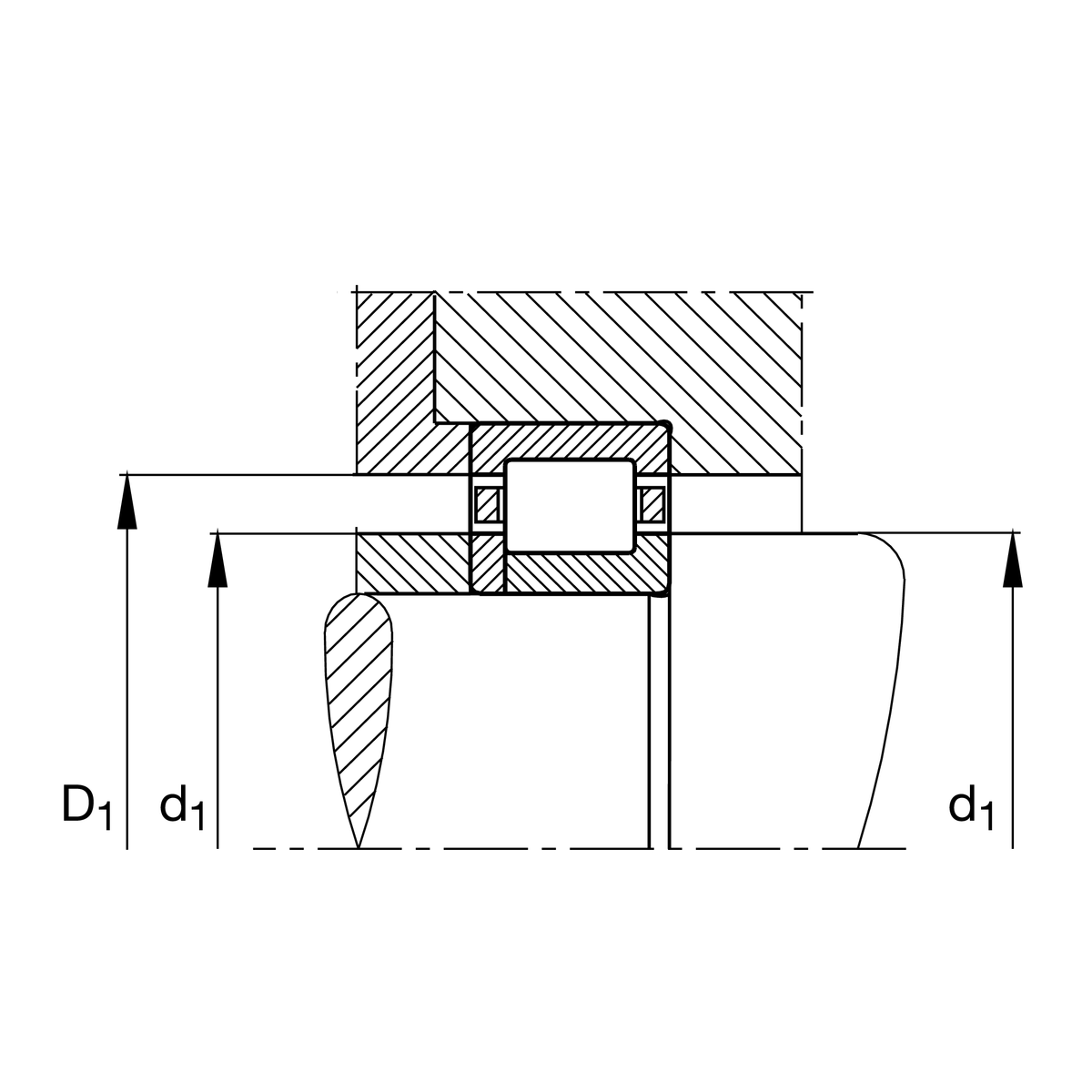 Цилиндрический роликоподшипник FAG NUP211-E-XL-M1-C3