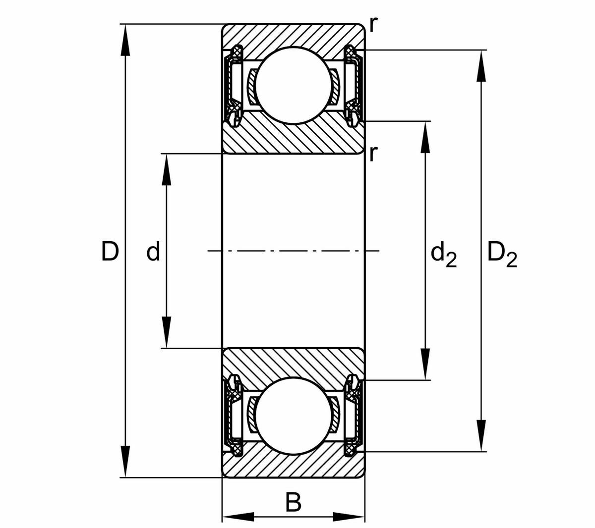 Радиальный шарикоподшипник FAG 6306-H-2RSR-L038-C3>N