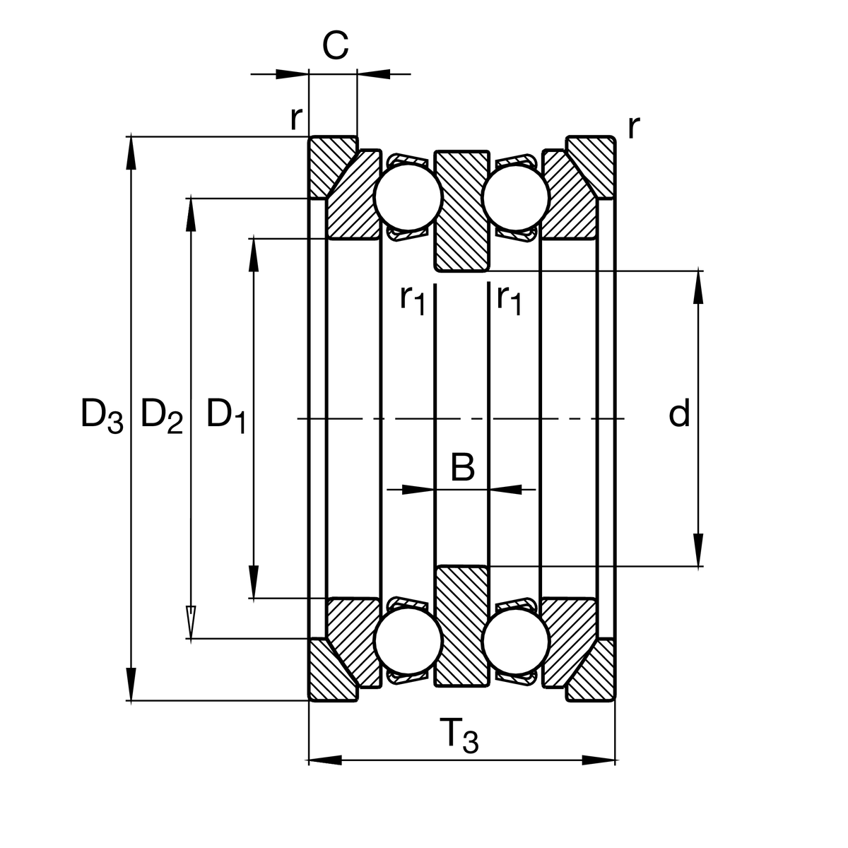 Упорный шарикоподшипник FAG 54308