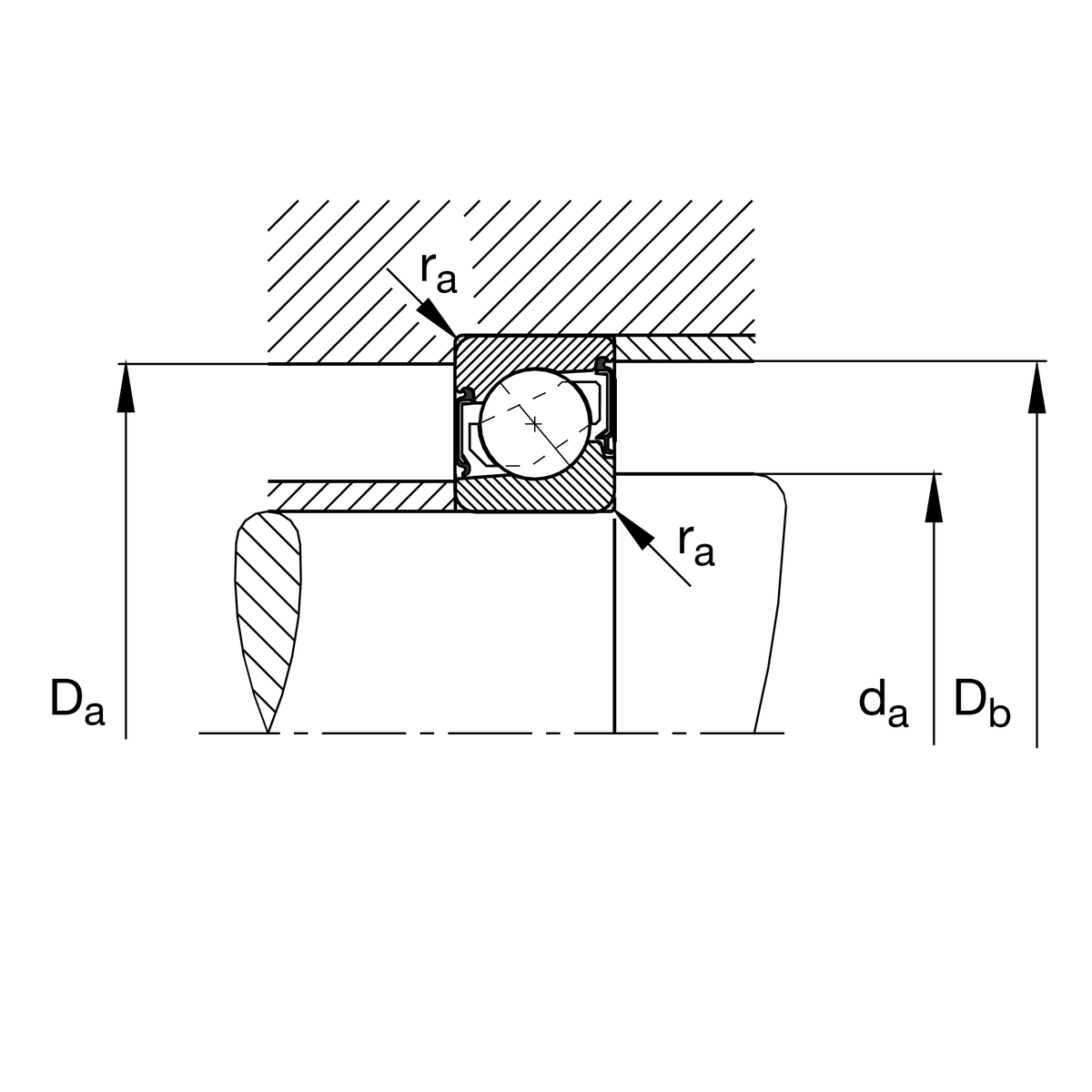 Радиально-упорный шарикоподшипник FAG 7005-B-XL-2RS-TVP-UL