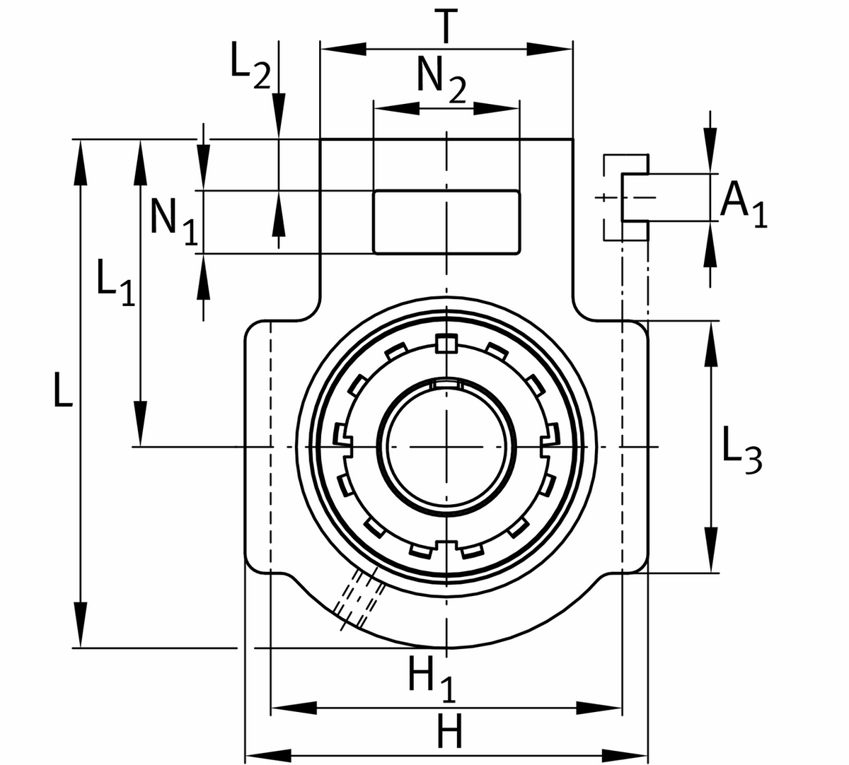 Корпусной узел с закрепляемым подшипником FAG UKT211