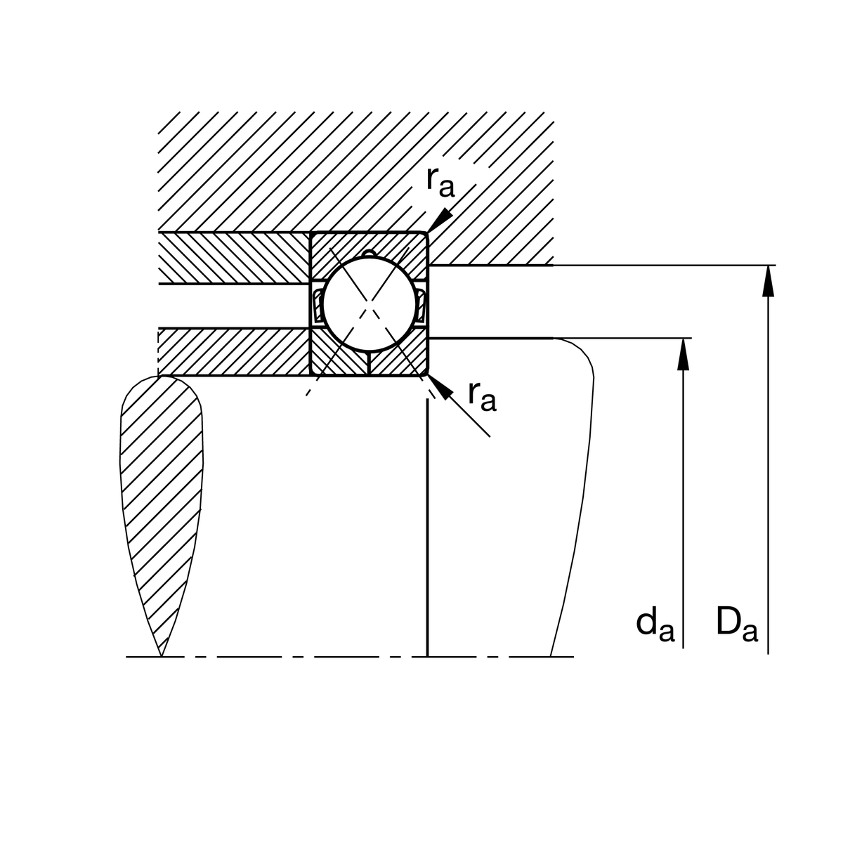 Подшипник с четырехточечным контактом FAG QJ1016-XL-MPA
